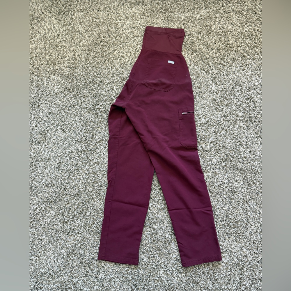 Figs Burgundy Yola Maternity Scrub Pants